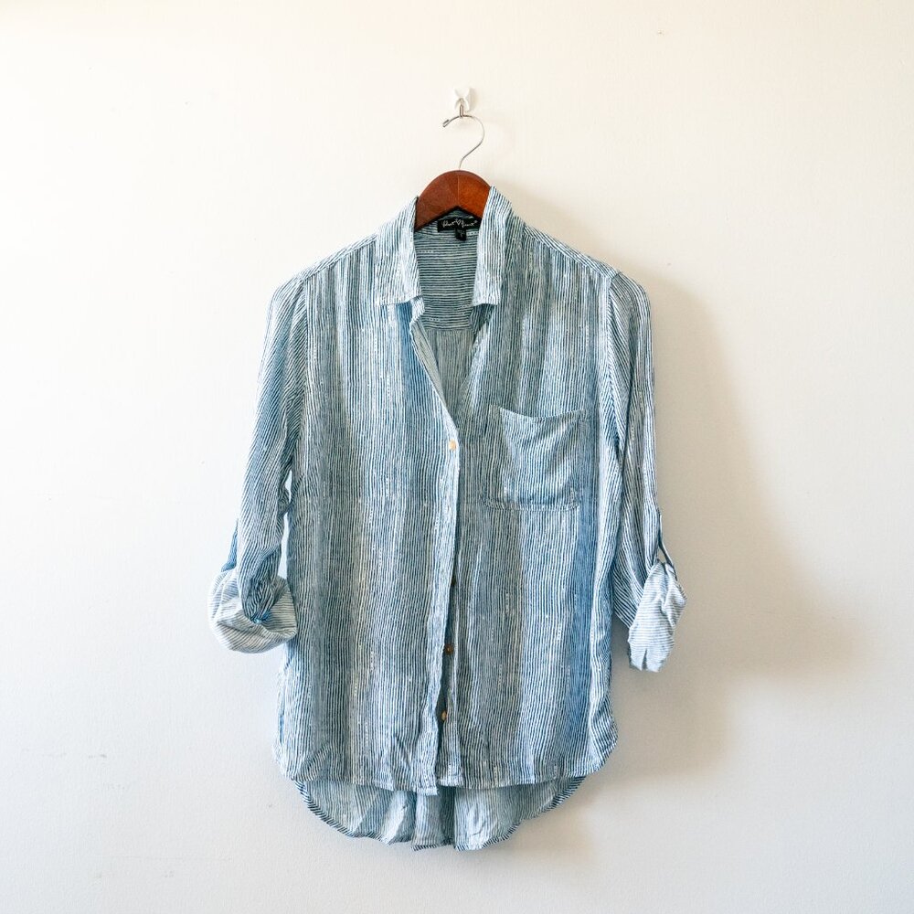 Velvet Heart Striped Button Down Shirt Size S
